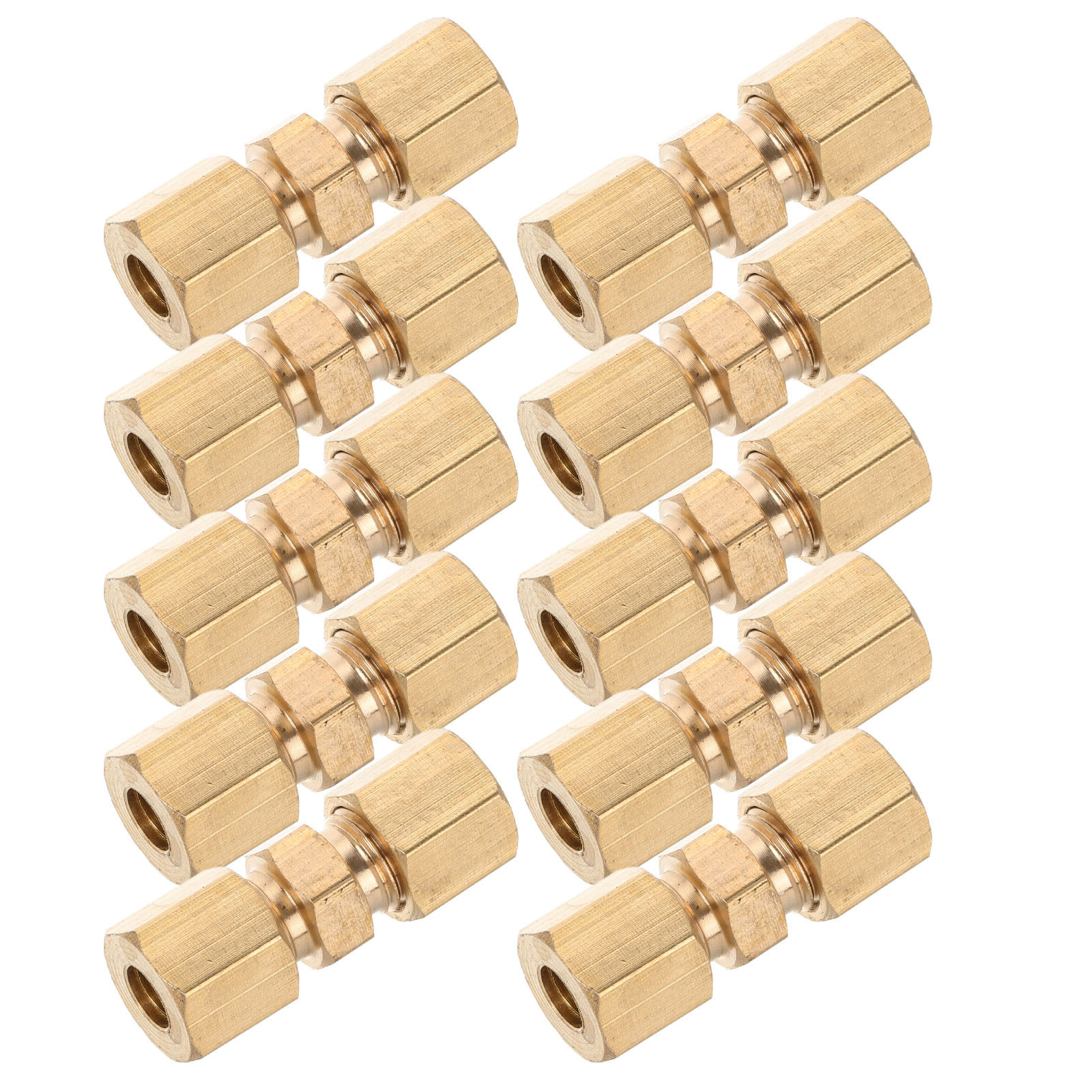 Compression Fitting Brass - 10 ชิ้น ข้อต่อสายเบรกทองเหลือง แบบอัด ต่อแน่นหนา ติดตั้งง่าย