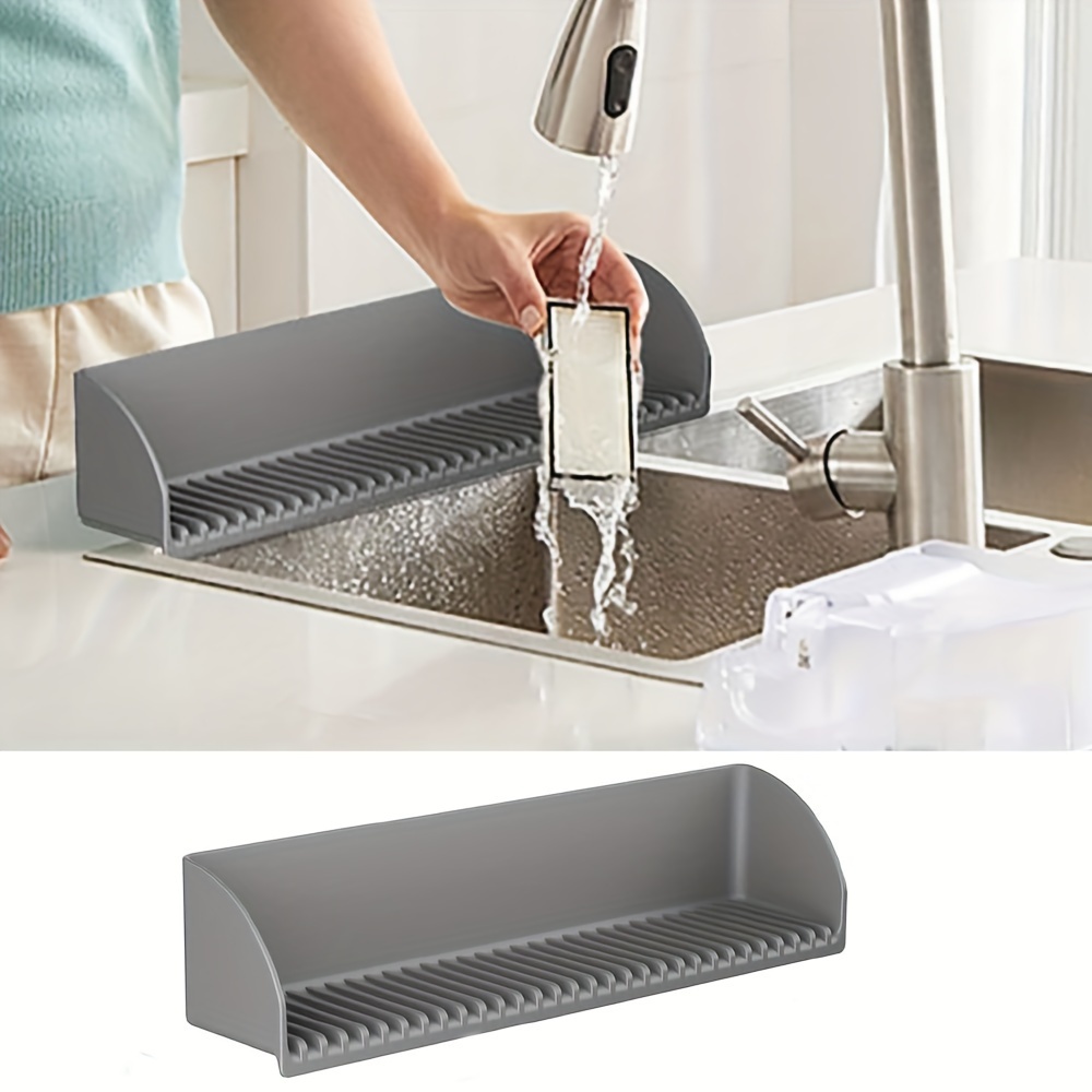 Silicone Tap Washer - แผ่นกันน้ำกระเด็นซิลิโคนสำหรับอ่างล้างจานในครัวและห้องน้ำ ฐานดูดติดแน่น ไม่ลื่น แผ่นรองกันน้ำกระเด็นสำหรับอ่างล้างจาน แผ่นรองก๊อกน้ำ