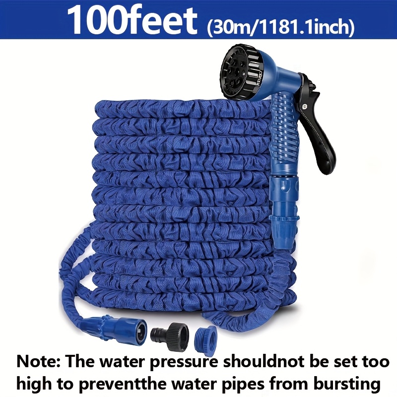 Flexible Hose Braided - 25FT-200FT สายยางมหัศจรรย์ที่ขยายได้ ออกแบบน้ำหนักเบา วัสดุทนทาน พร้อมปืนพ่นที่มีฟังก์ชันพ่น 7